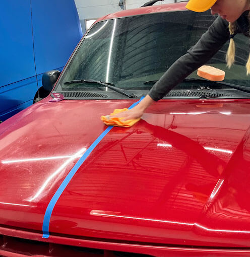 Paint correction plus ceramic coating with PPF combo package on a Parker vehicle
